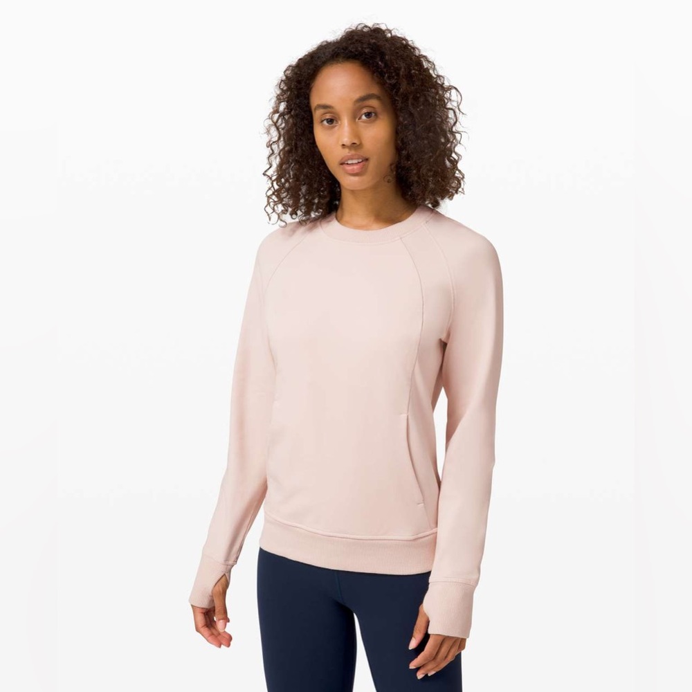 lululemon scuba crew in silk rose size 6